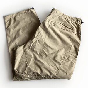 Lands End Womens Convertible‎ Drawstring Hiking Pants Nylon XL 18-20 Beige